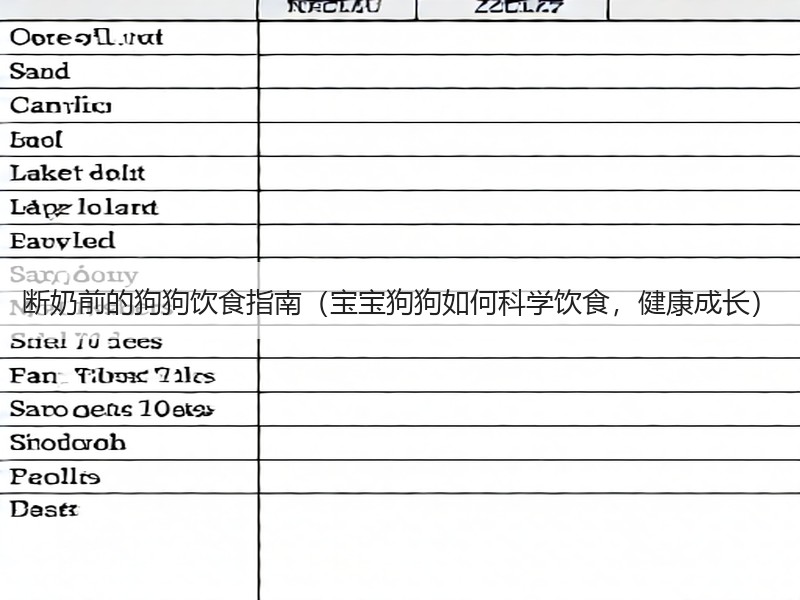 断奶前的狗狗饮食指南（宝宝狗狗如何科学饮食，健康成长）
